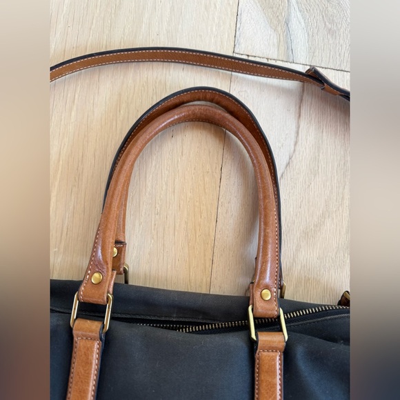 Fossil Vintage Brown Leather Handbag Tote Bag Purse - Picture 3 of 10